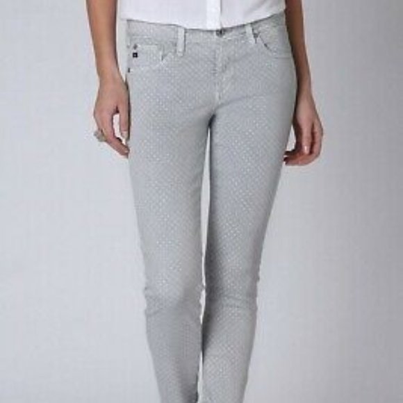 AG ADRIANO GOLDSCHMIED The Stevie Ankle Slim Leg Dot Grey Jeans 30 REGULAR - Picture 3 of 6